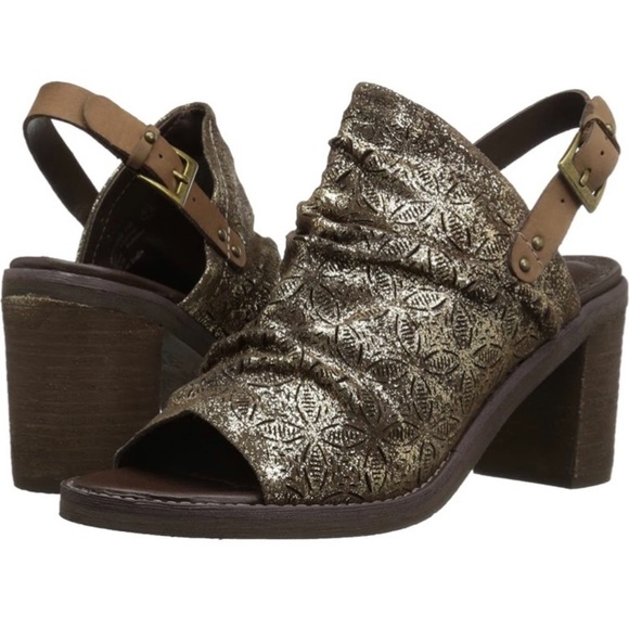 Naughty Monkey Bronze Nyxx Leather Cut-out Open Toe Mules - Picture 1 of 11